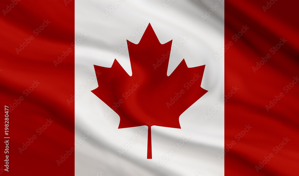 Canada flag of canvas texture background Canada flag of canvas texture background