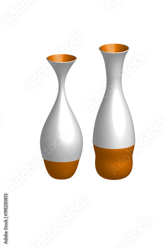 Vector image of a ceramic jug, sports cup for rewarding, bottle, bottle, modeling of vases photo