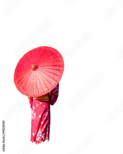 Kimono woman isolated