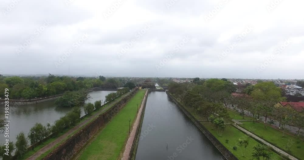 Hue, Vietnam. Ancient Capital of Nguyen Dynasty.Drone Shooting Hue, Vietnam. Ancient Capital of Nguyen Dynasty.Drone Shooting