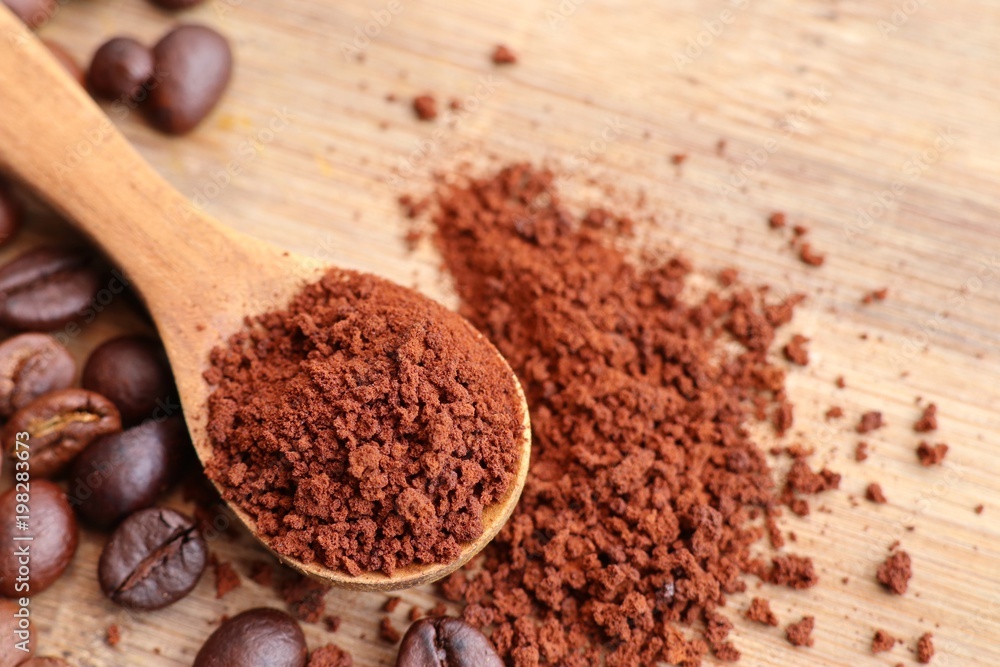 Instant coffee and coffee beans Instant coffee and coffee beans
