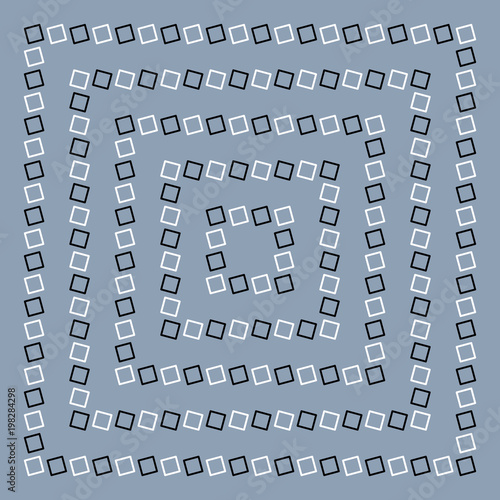 Unreal and hypnotic optical illusion. Creative trick and nystagmus vector illustration.