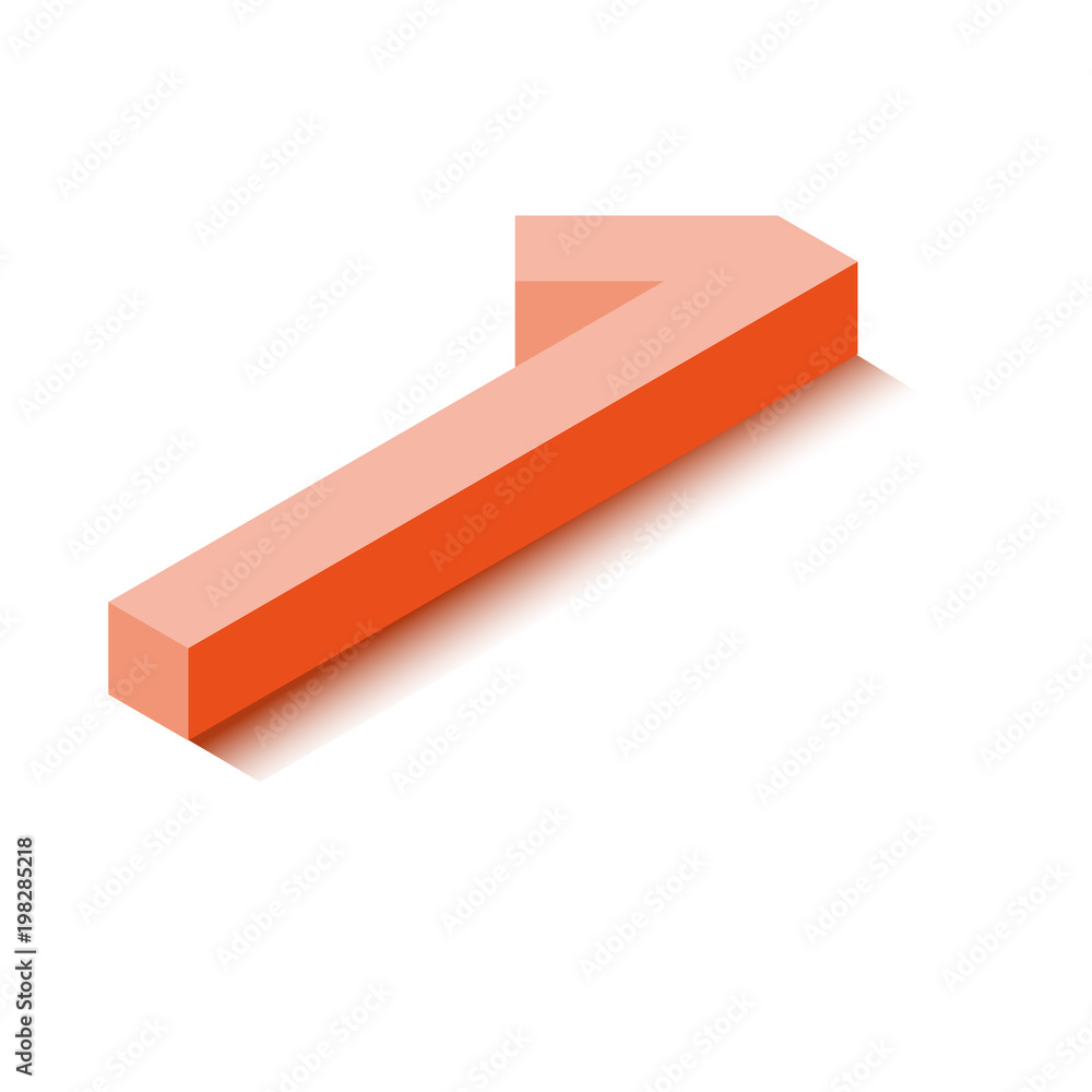 Isometric one red icon, 3d character with shadow Isometric one red icon, 3d character with shadow