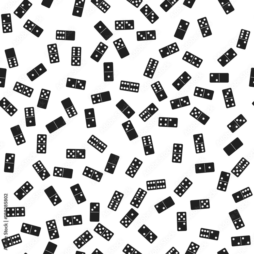 Black and white domino pattern. Seamless vector