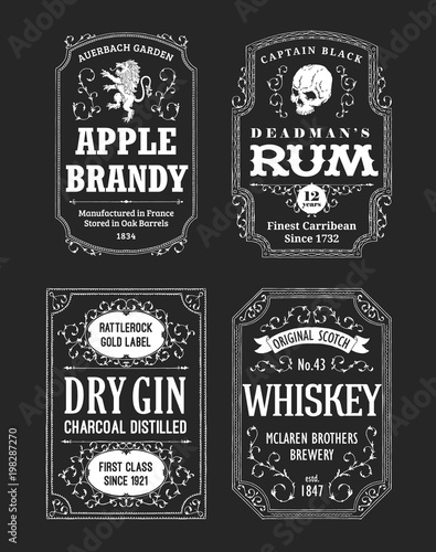 Alcohole Labels Set