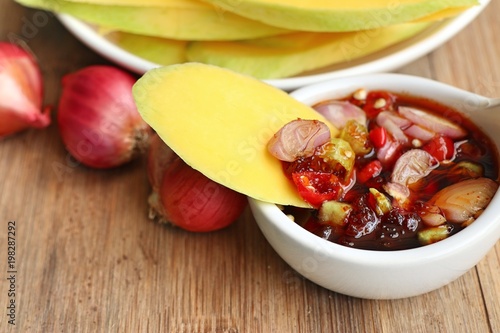 Mango and sweet fish sauce