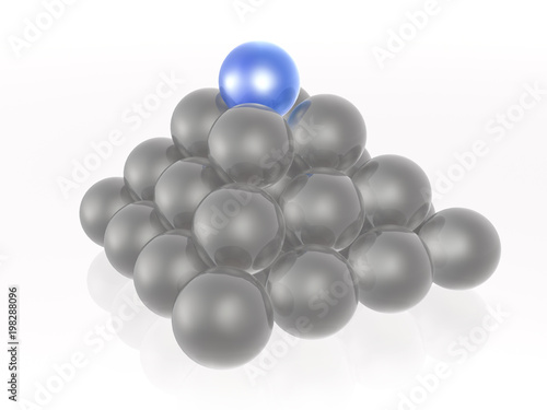Blue and grey spheres