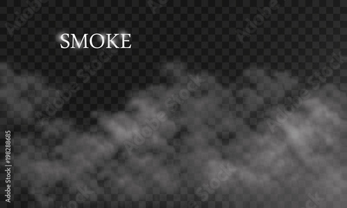 White cloud or smoke isolated on black background