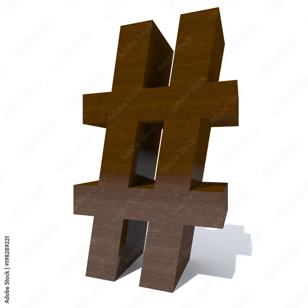 Obraz premium Conceptual wood or wooden brown font or type, timber or lumber industry piece isolated on white background. Educative hadwood material, smooth surface mahogany handmade sculpted 3D illustration object