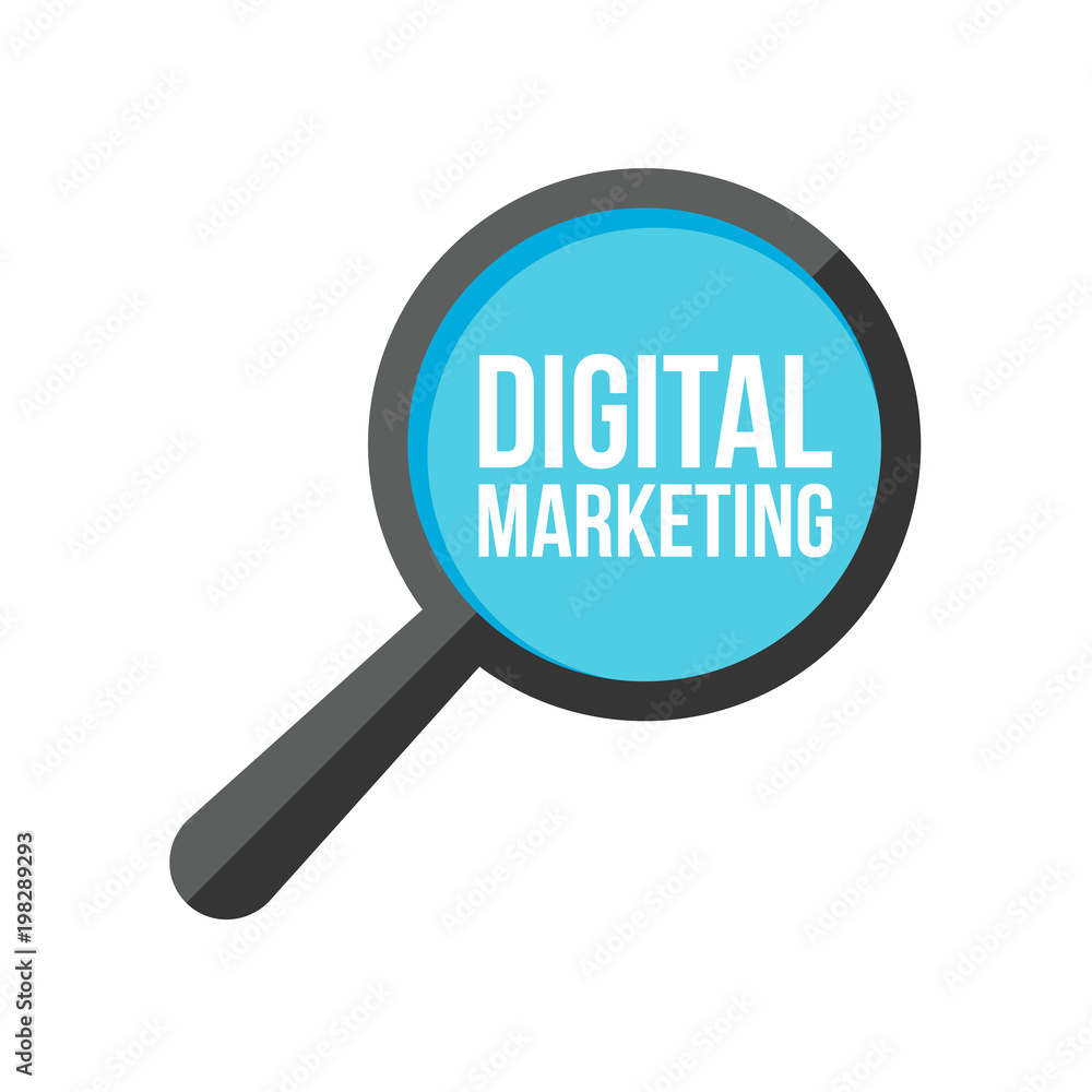 Digital Marketing Word Magnifying Glass Digital Marketing Word Magnifying Glass