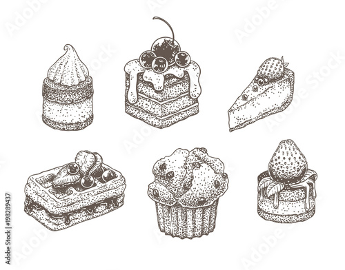 Vector Dotwork Desserts