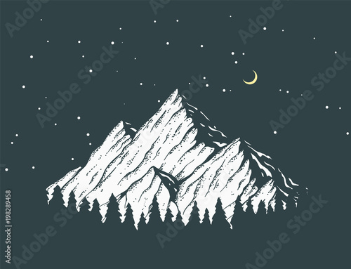 Night Mountain Illustration
