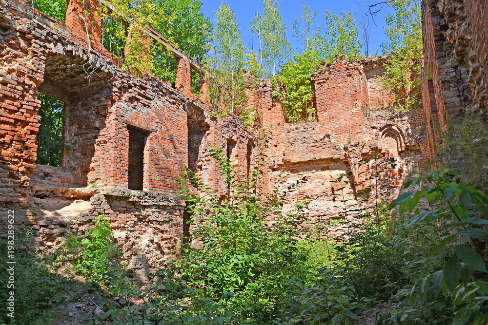 Ruins of an internal part of the western wing of the Gerdauen lock.  Zheleznodorozhnyj, Kaliningrad region