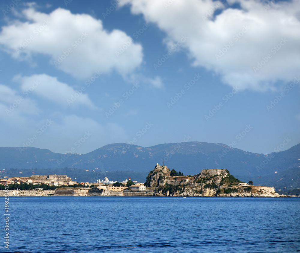 Old fortress Corfu town landscape