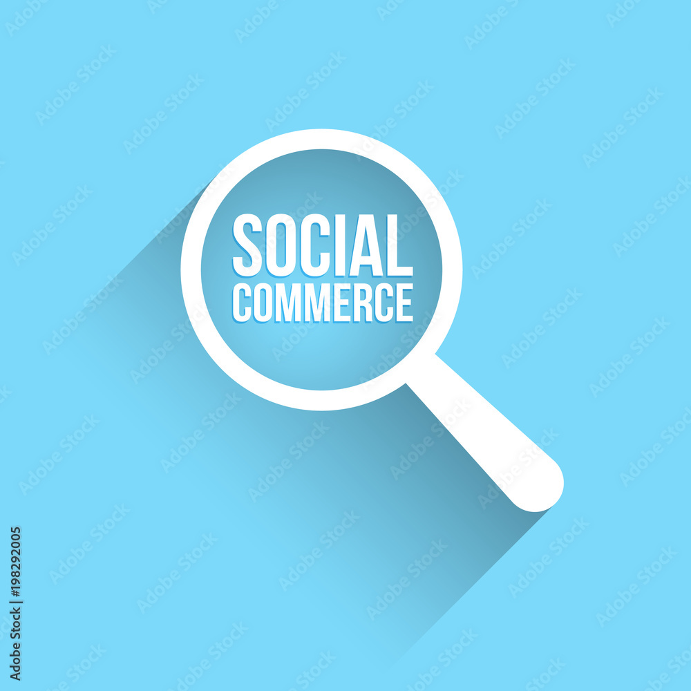 Social Commerce Word Magnifying Glass Social Commerce Word Magnifying Glass
