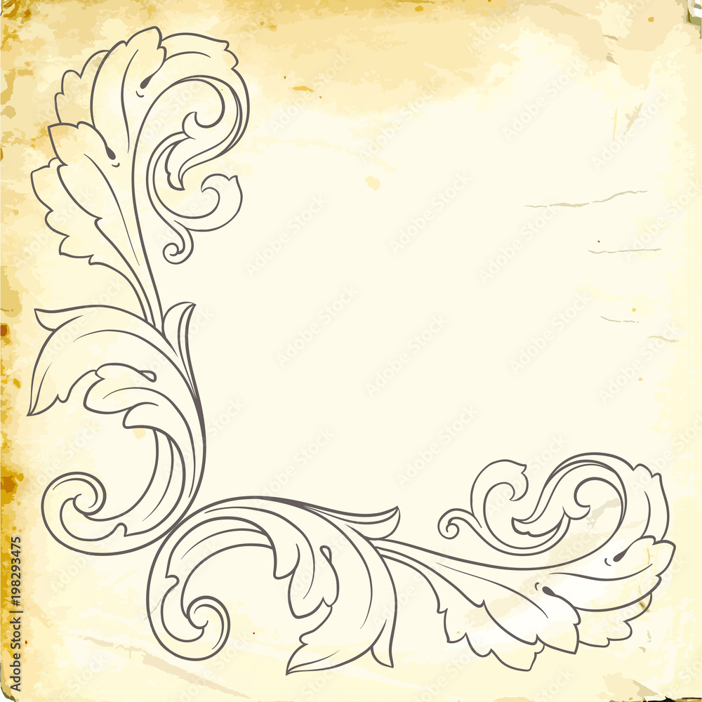 Fototapeta premium Vector baroque of vintage elements for design. 
