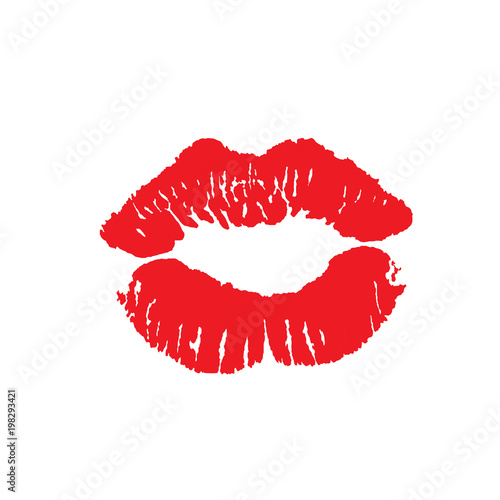 Print of lips kiss vector background