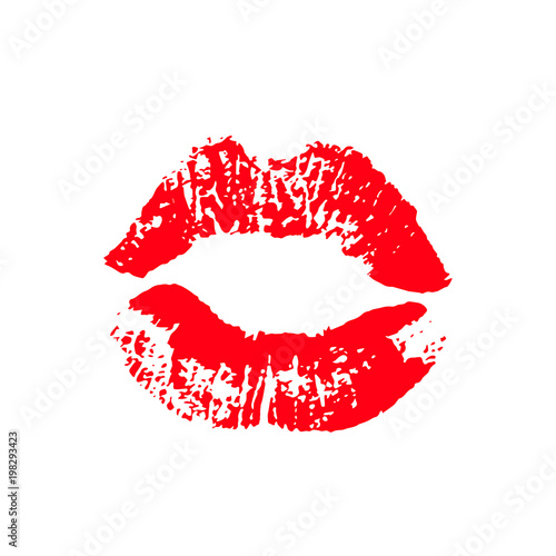 Print of lips kiss vector background