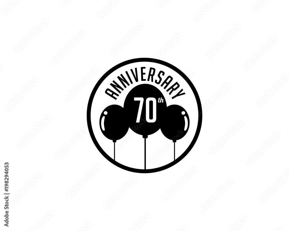 Obraz premium seventy years anniversary badge