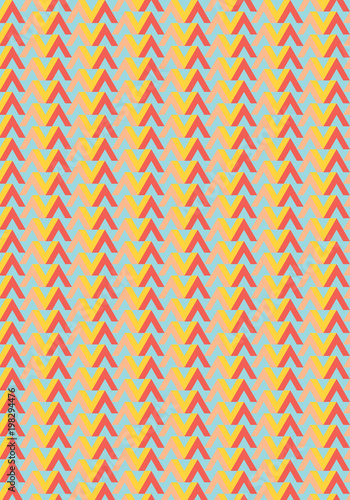 Abstract geometric vector pattern in yellow, orange, red and blue