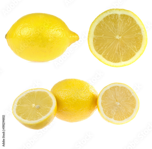 Lemons set. Isolated on white background