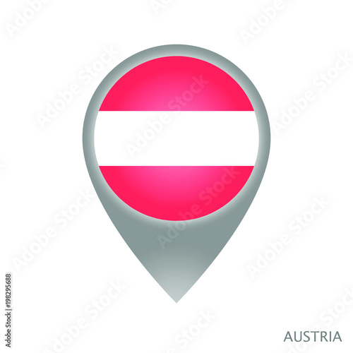 Free Download Map pointer with flag of Austria. Gray abstract map icon. Vector Illustration. - GFXLoad