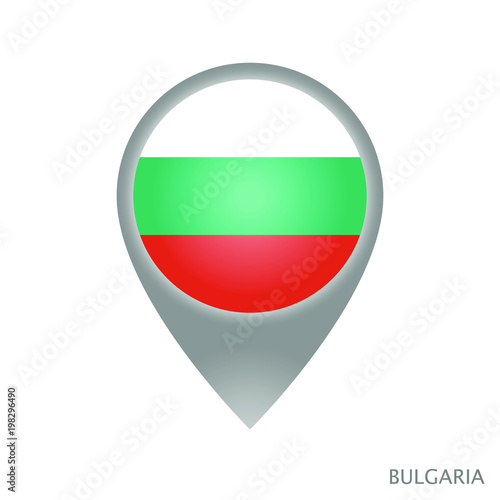 Free Download Map pointer with flag of Bulgaria. Gray abstract map icon. Vector Illustration. - GFXLoad