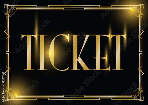 art deco ticket background