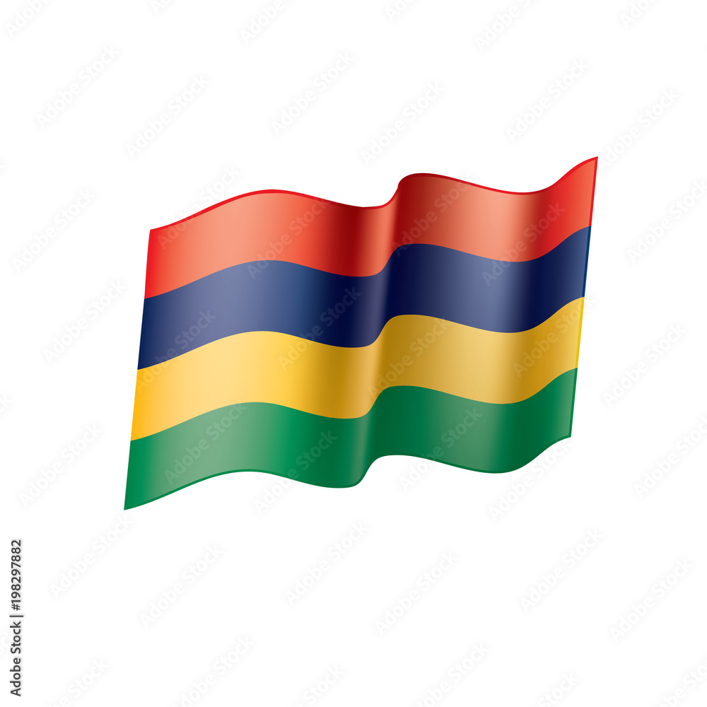 Fototapeta premium Mauritius flag, vector illustration