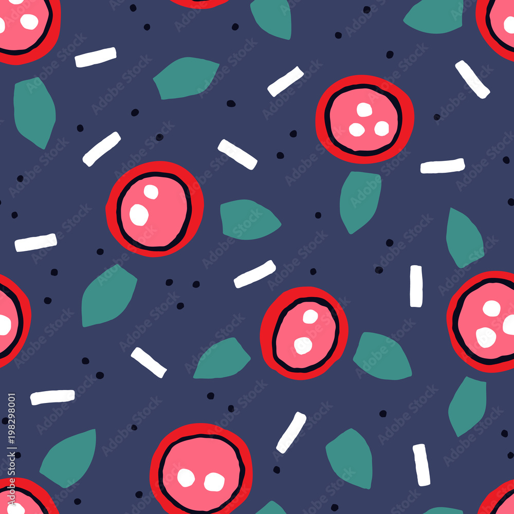 Obraz premium Vector seamless background pattern with cutout flowers