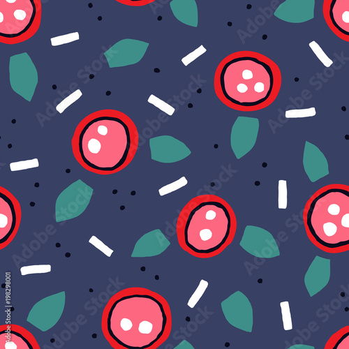 Vector seamless background pattern with cutout flowers