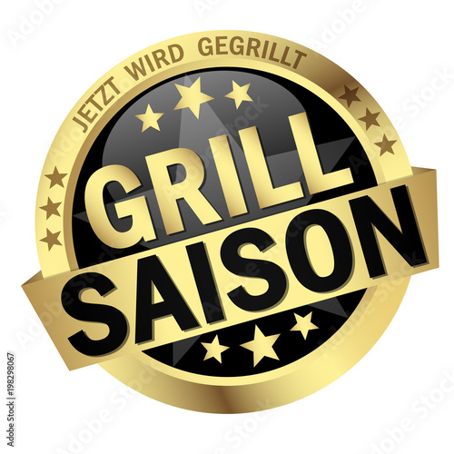 Button with banner Grillsaison