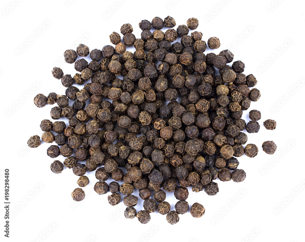 Pile of black pepper isolated on white background Pile of black pepper isolated on white background