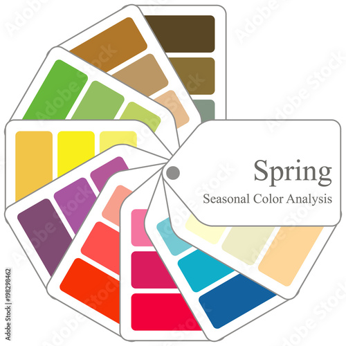 Color guide. Seasonal color analysis palette for spring type