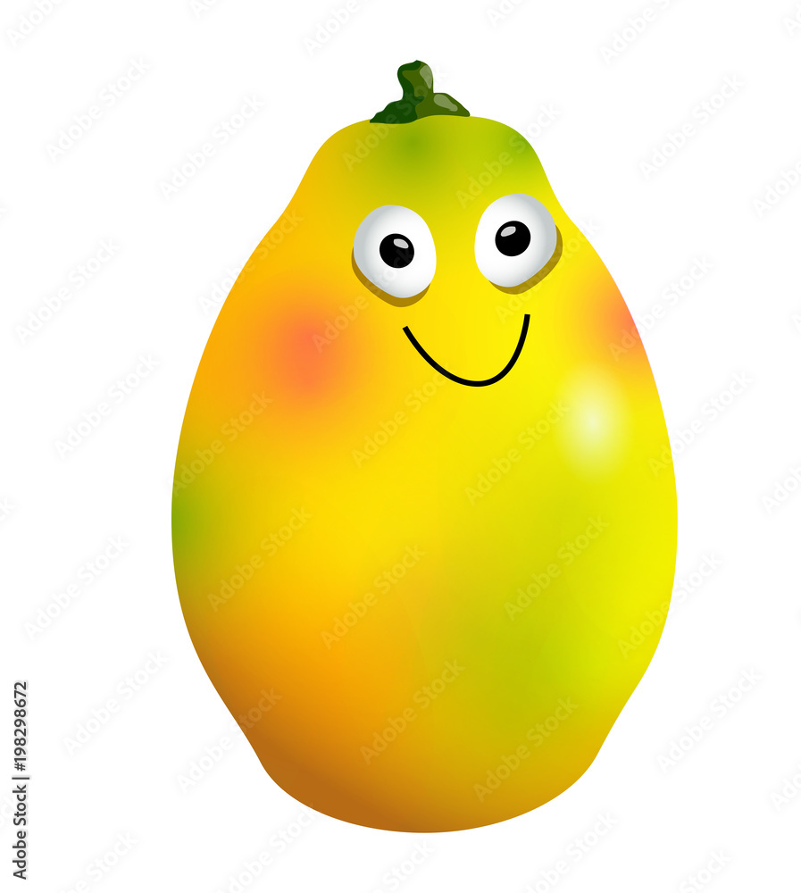 Vector ripe mango fruit cartoon character Stock Vector | Adobe Stock