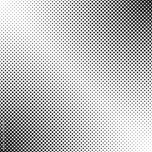 Abstract geometrical halftone dot pattern background - black and white vector graphic design