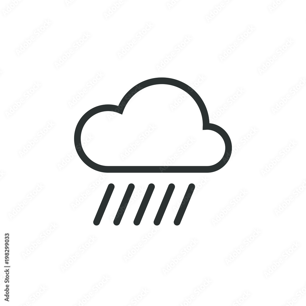 Black and white rain cloud icon Black and white rain cloud icon