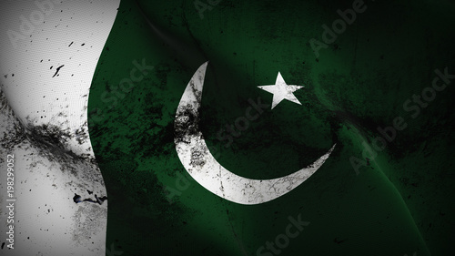 Bilde på lerret Pakistan grunge flag waving loop