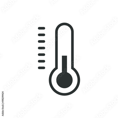 Black and white thermometer icon