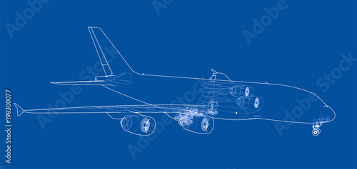 Passenger aircraft. 3d illustration