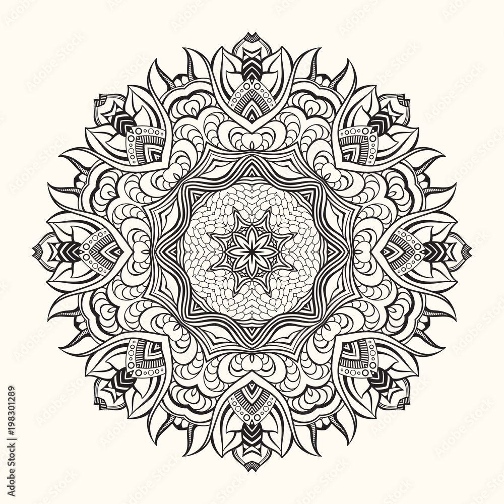 Floral mandala. Decorative round ornament.