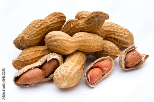Wallpaper Mural Dried peanuts on the white background. Torontodigital.ca