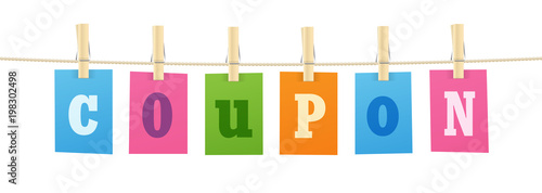 COUPON colourful letters icon