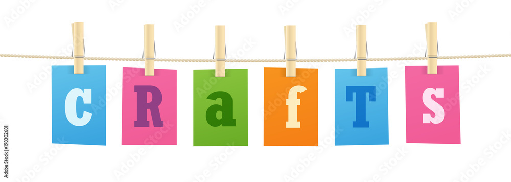 Naklejka premium RZEMIOSŁO Kolorowe litery ikona