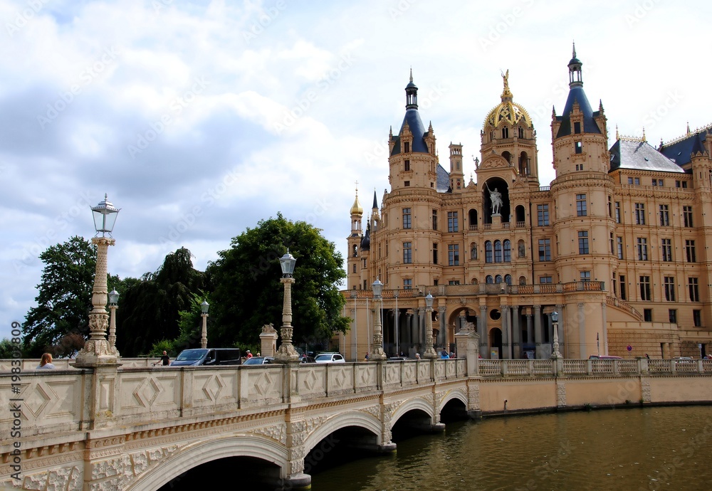 Schwerin Palace, or Schwerin Castle (Schweriner Schloss), in the city of Schwerin, capital of Mecklenburg-Vorpommern state, Germany