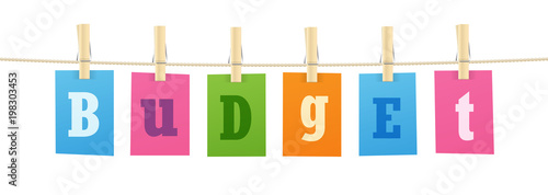 BUDGET vector letters banner
