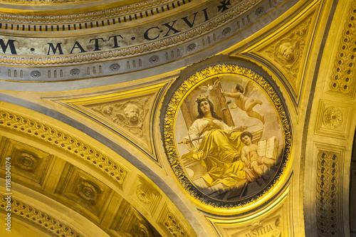 Church decoration details at the Catedral Metropolitana de Buenos Aires on Plaza de Mayo