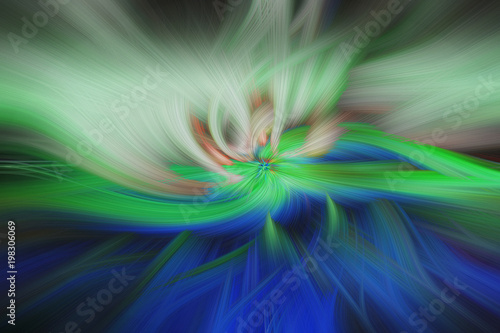 Fine art abstract background. Blue  green and white fantasy swirl pattern.