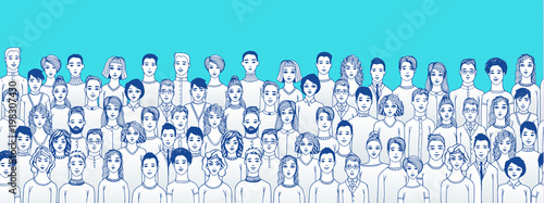 The crowd of abstract people.