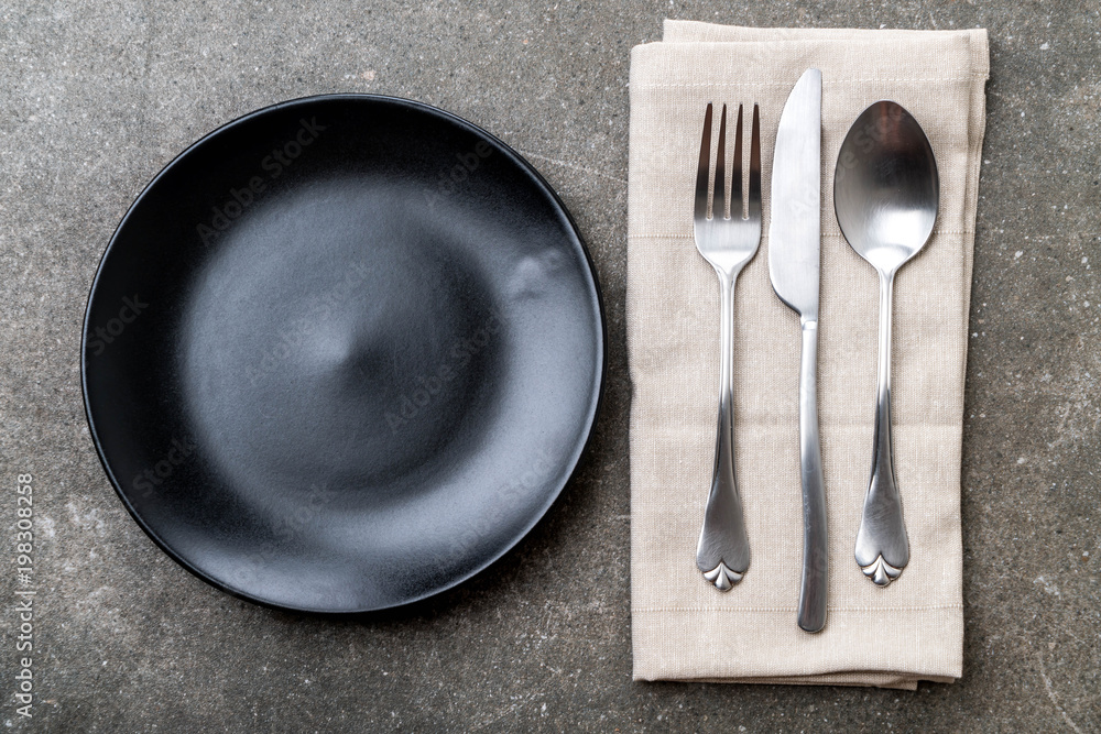 empty plate spoon fork and knife empty plate spoon fork and knife